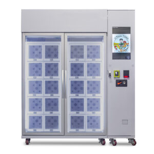 distributeur automatique à casiers réfrigérés avec borne de paiement
