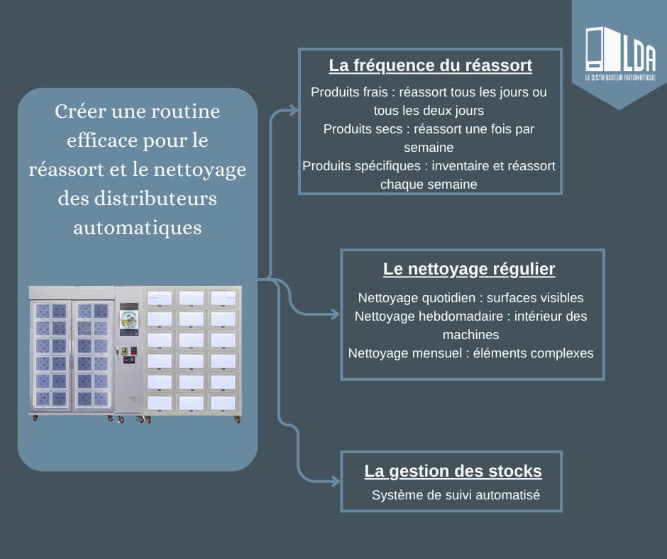 Créer une routine efficace pour le réassort et le nettoyage des distributeurs automatiques