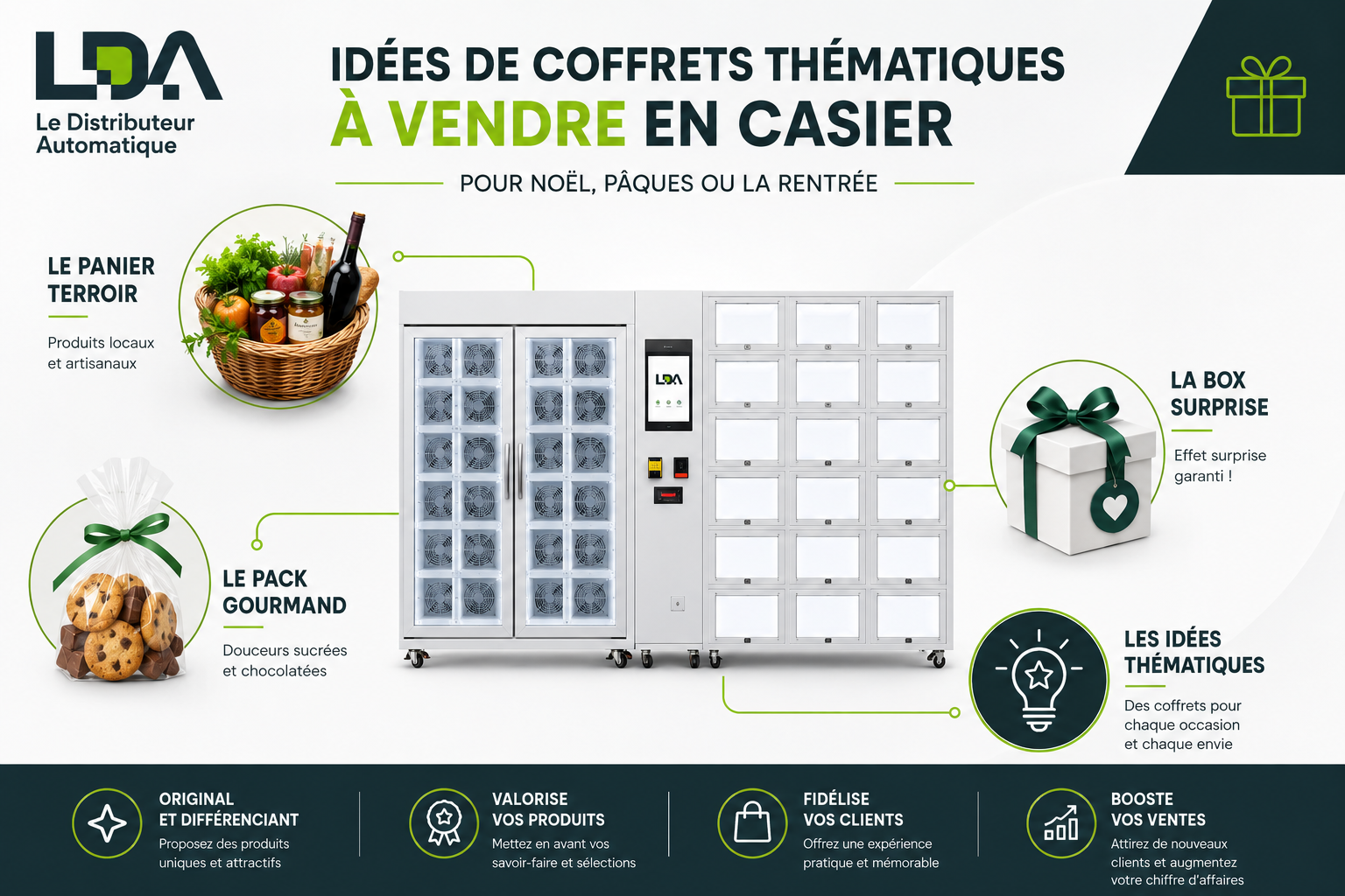 Idées de coffrets thématiques à vendre en casier